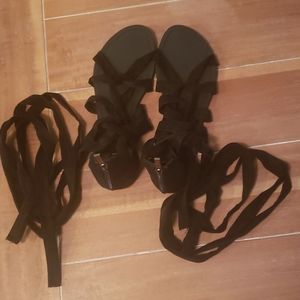 Black strap sandals